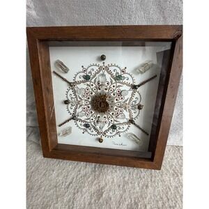 Pixie and The Bull Crystal Art Mandala‎ Shadow Box Ammonite Quartz